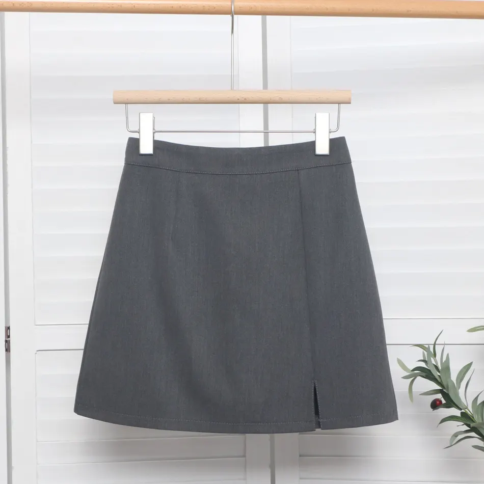 Churchf High-Waisted Open Forked-Butg Anti-Walking A-Word Short Skirt Woman 2023 Suit Fabric Thin A-Dress Skirt 8871