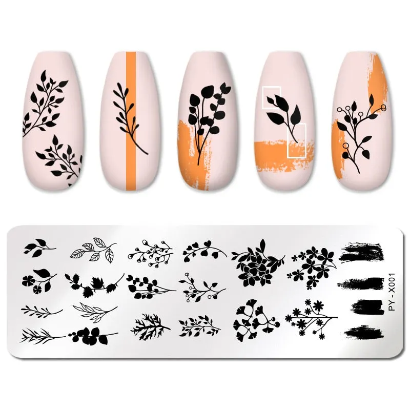 PICT YOU Spring Series Nail Stamping Plates Stencil Stainless Steel Tools Nail Art Stamp Template Design Printing Tools-Nail Inspo