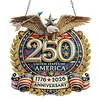 250th Anniversary of US Eagle DIY Acrylic Diamond Painting Hanging Kit Special Shape Crystal Rhinestone Art Pendants Single Side Drill for Adults Gift Home Wall Or Window Decor