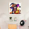 Pumpkin Witch-Partial 11CT Stamped Cross Stitch Bead Embroidery 36*36cm/14.17*14.17in
