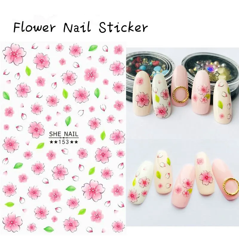 1 Piece of Sunflower Daisy Flower Rose Series 3D Adhesive Nail Decal Children's Nail Art Decoration Stickers