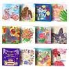12pcs DIY Diamond Painting Greeting Cards Mosaic Birthday Postcard (HKDZ08)