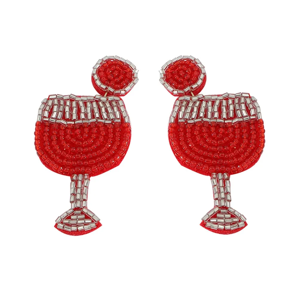 Dvacaman Bohemian Colourful Weave Beaded Flower Statement Drop Earrings Women Ethnic Handmade Seed Beads Dangle Earrings Jewelry