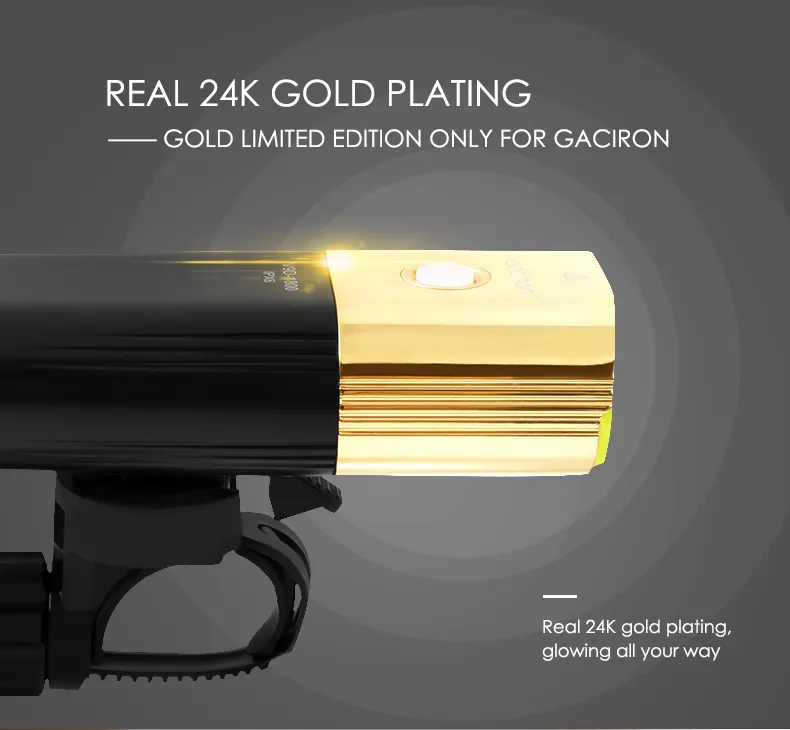 V9D-1800 Gold Professional Bicycle Headlight &Power Bank