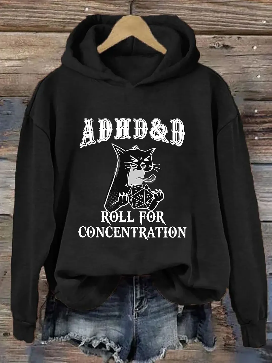 ADHD DnD Cat Hoodie
