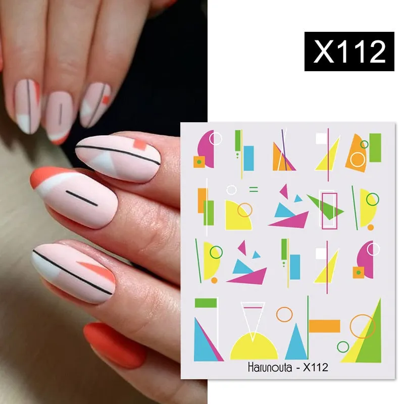 1Pc Spring Water Nail Decal And Sticker Flower Leaf Tree Green Simple Summer DIY Slider For Manicuring Nail Art Watermark