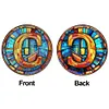 (Upgrade Size)DIY Double Sided Diamond Painting Alphabet Family Last Name Initial Sign Ornament with Chain Window Hanging Kit