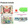 2pcs DIY Diamond Art Diamond Dot Card Pack Diamond Painting Pouch (Flower Butterfly)