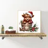 12pcs Christmas Yak-11CT Stamped Cross Stitch Set 12.5*12.5cm/4.92*4.92in