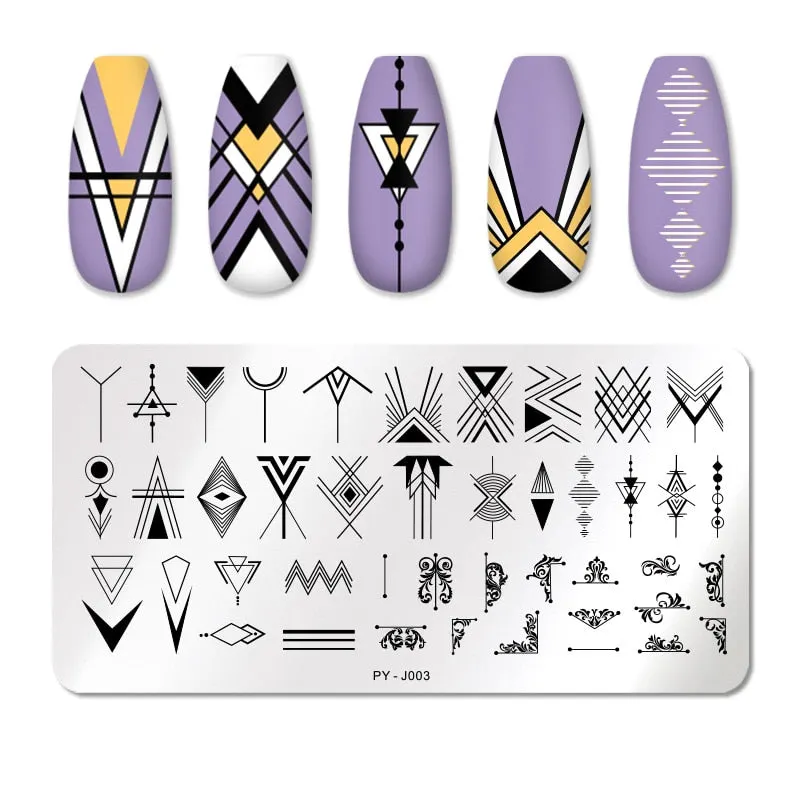 PICT YOU Nail Stamping Plates Flower Plant Pattern Nail Art Plate Stencil Stainless Steel Line Pictures Theme Image Plates Mold-Nail Inspo