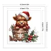 12pcs Christmas Yak-11CT Stamped Cross Stitch Set 12.5*12.5cm/4.92*4.92in