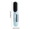 Cordless Hair Straightener Brush USB Rechargeable Portable Straightening Comb with 3 Temperature Settings & LED Display for Women Gift Idea for Home Travel