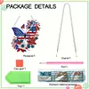 (US Local)Acrylic Independence Day Butterfly 5D DIY Diamond Painting Dots Pendant Decor