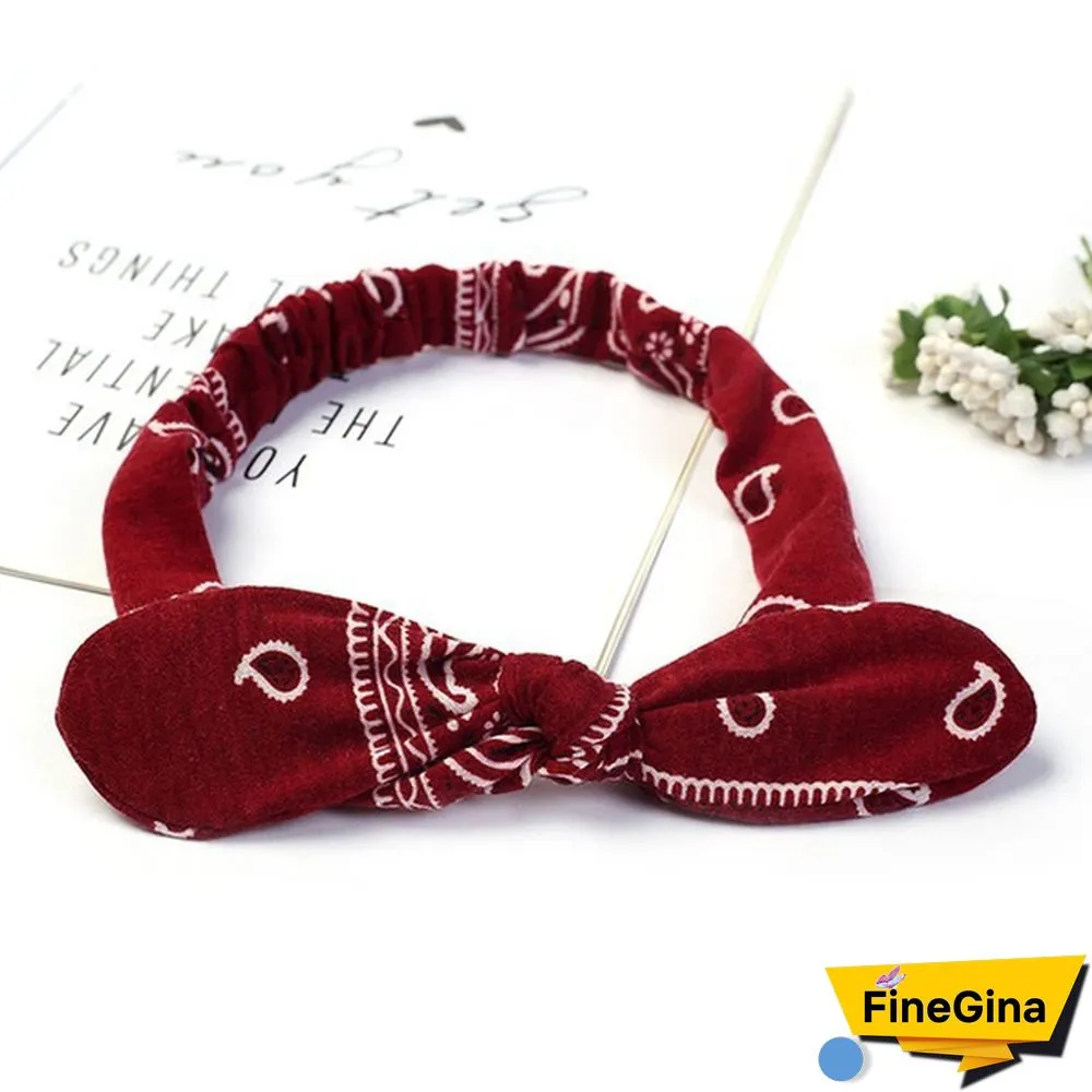 Bohemian Girls Hairband Hair Accessories Print Headbands Vintage Women Headband Cross Top Knot Elastic Hairband Soft Bandanas