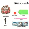 Wooden Rose Owl DIY Diamond Art Craft Wall Hooks A Row of 3 Hooks Kit