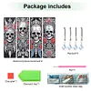 (US Local)8Pcs DIY Skull Diamond Painting Art Bookmarks with Crystal Pendants for Gift