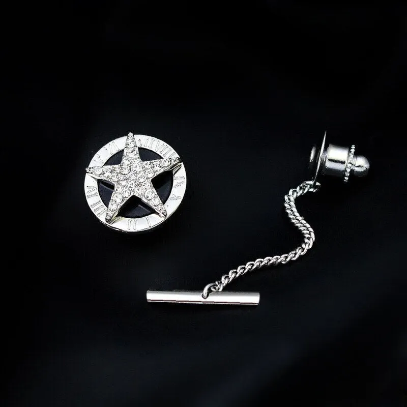 New Tie Pin Men's Shirt Tie Button Business Wedding Banquet Daily Gold/ Exquisite Crystal Tie Accessories Lock Buckle