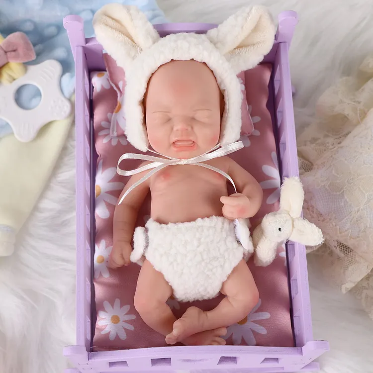 [90Days Lowest Price]Babeside Kubo 8" Realistic Silicone Sleeping Baby Newborn Girl Building Lovely Memories