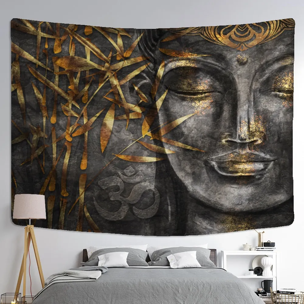 Psychedelic Indian Buddha Tapestry Wall Hanging Bohemian Religious Belief Tarot Card Hippie Mandala Home Decor