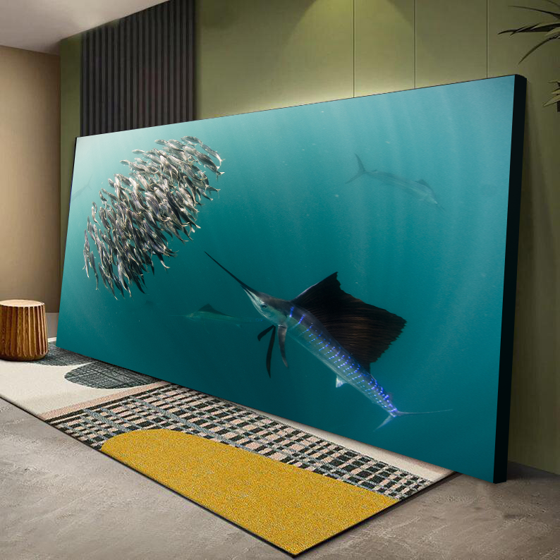 Seascape view of marlin Sail fish Canvas Wall Art