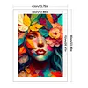 Woman Covering Face With Flowers - 11CT Stamped Cross Stitch 40*60cm/15.75*23.62in