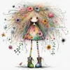Colorful Girl-11CT/14CT Stamped Cross Stitch 40*40cm