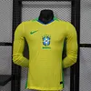 Joyfball 2025 Long Sleeve Player Version Brazil Home Soccer Jersey（The player version jersey is a bit tight, please pay attention to the size selection）
