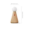 Bedroom Bedside Table Lamp Doll Lamp, Wireless Battery Powered Lamp USB-C Charging Port Bedside Lamp Wood Color Accent, Nightstand Entry Living Room Kids Home Office Small Lamp