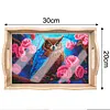 DIY Diamond Painting Wooden Tray Food Tray with Handle Living Room Decoration Donut Wooden Tray Kit