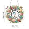 Diamond Painting Acrylic Flower Butterfly 5D Diamond Painting Wreath Clock