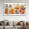 (Big Size)Winnie The Pooh Drinks-Full Round Diamond Painting 70*40CM