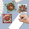 6PCS Xmas Atmosphere DIY Diamond Art Greeting Cards Congratulations Cards