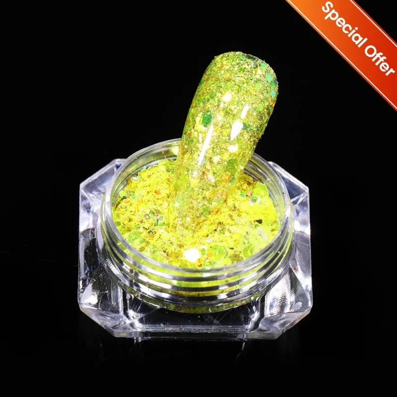 Iridescent 3D Ultrathin Sequins Nail Glitter Flakes Slices Purple White Sparkly DIY Tips Dazzling Paillette Nail Art Decorations