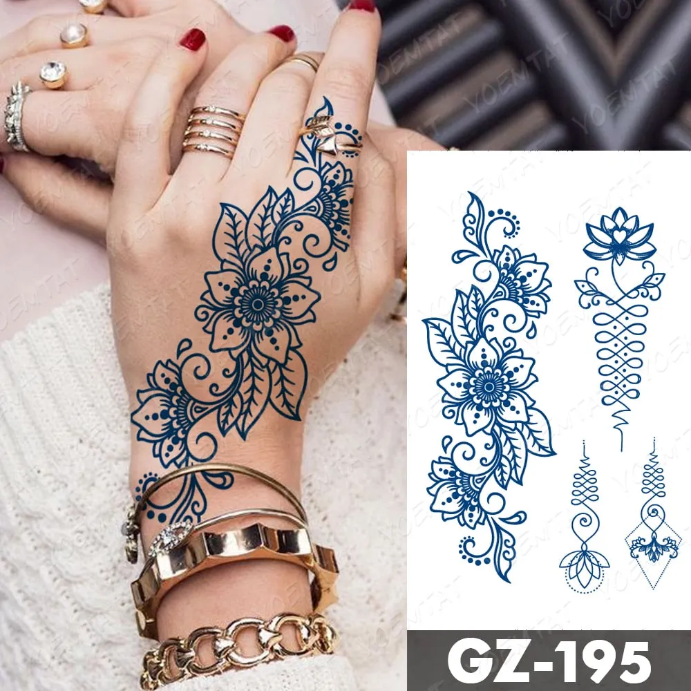 Juice Lasting Waterproof Temporary Tattoo Sticker Rose Butterfly Moon Sun Diamond Heartbeat Wave Flash Fake Tattoos Ink Body Art