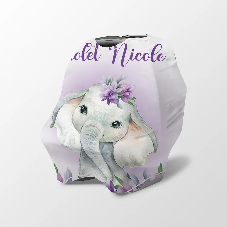 Personalized Elephant Baby Car Seat Canopy| Canopyl198