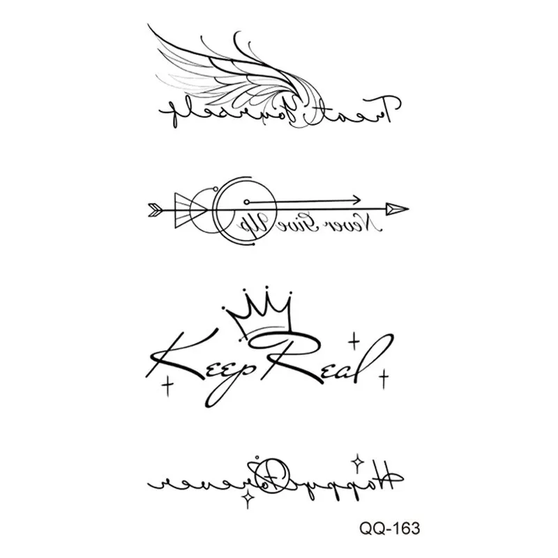 Sdrawing Temporary Tattoo Stickers Butterfly Snake Rose Flower Gun Dark Flash Small Women Body Art Wrist Neck Fake Tattoos Men