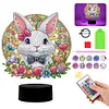 Acrylic Double Sided Bunny Diamond Painting LED Night Light for Easter Decor