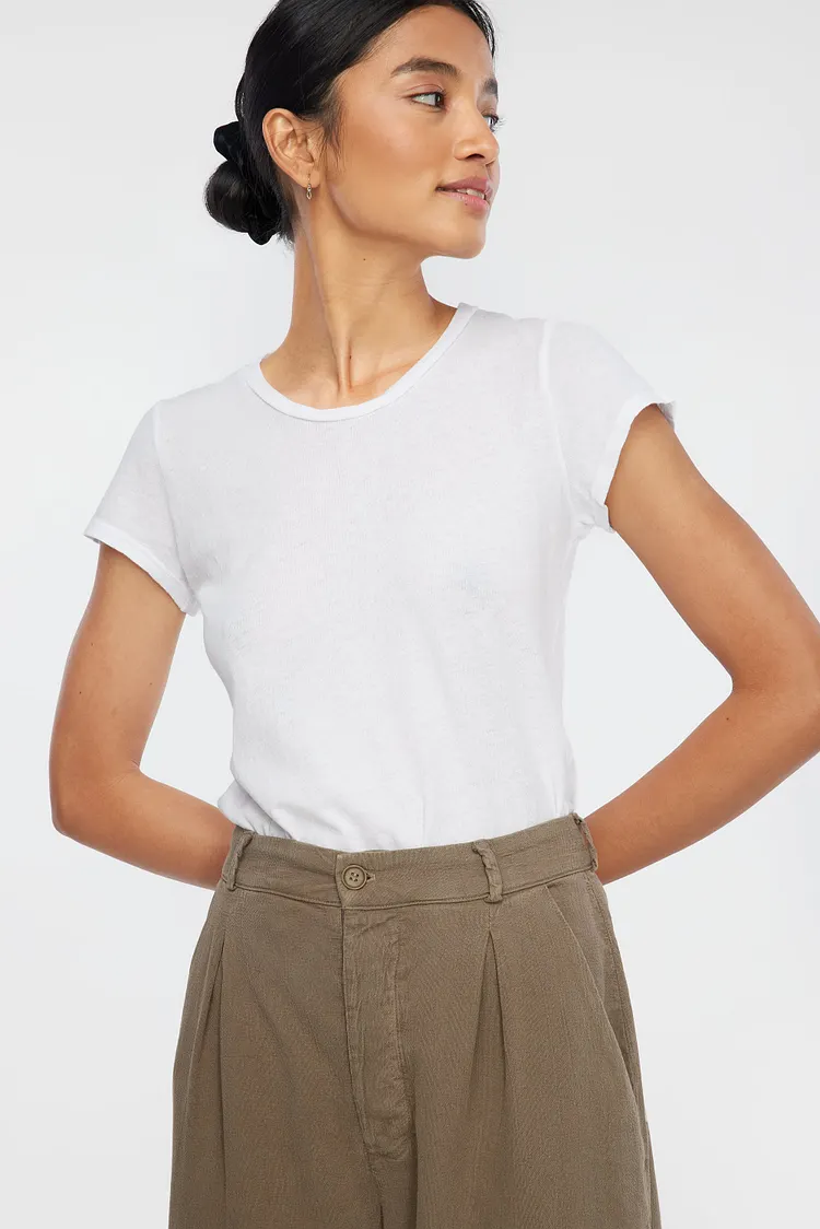 Frank Tee in White | Short Sleeve Cotton Uniform Tee