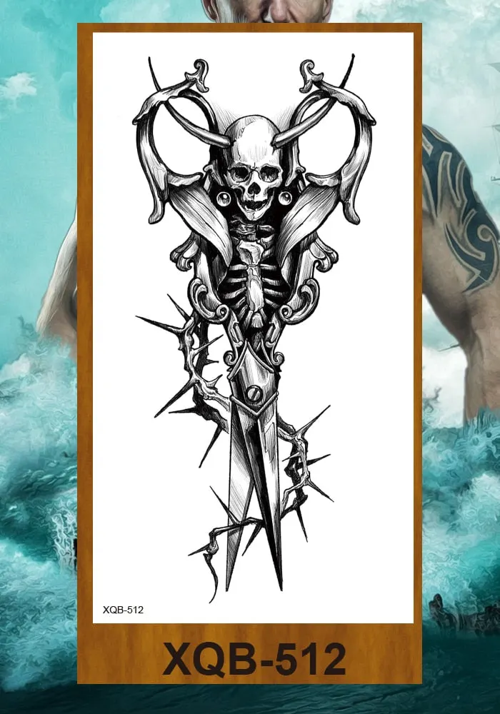 Tattoo Sticker Tribal Mighty Tiger Tatoo Men Women Africa Serengeti Lion Temporary Tattoo Black Indian Warrior Waterproof Flash