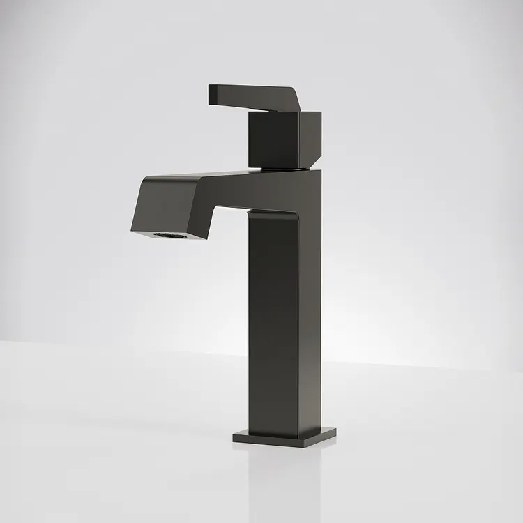 EVERSTEIN Modern Geometric Bathroom Sink Faucet in Matte Black SFS-1311B-BK