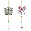 2Pcs Diamond Painting Sun Catcher Crystal Painting Ornaments (Flower Dragonfly)
