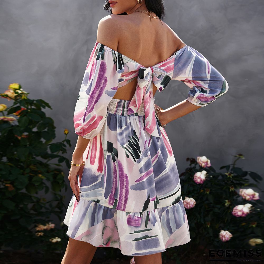 Bow Print Wrapped Dress | EGEMISS
