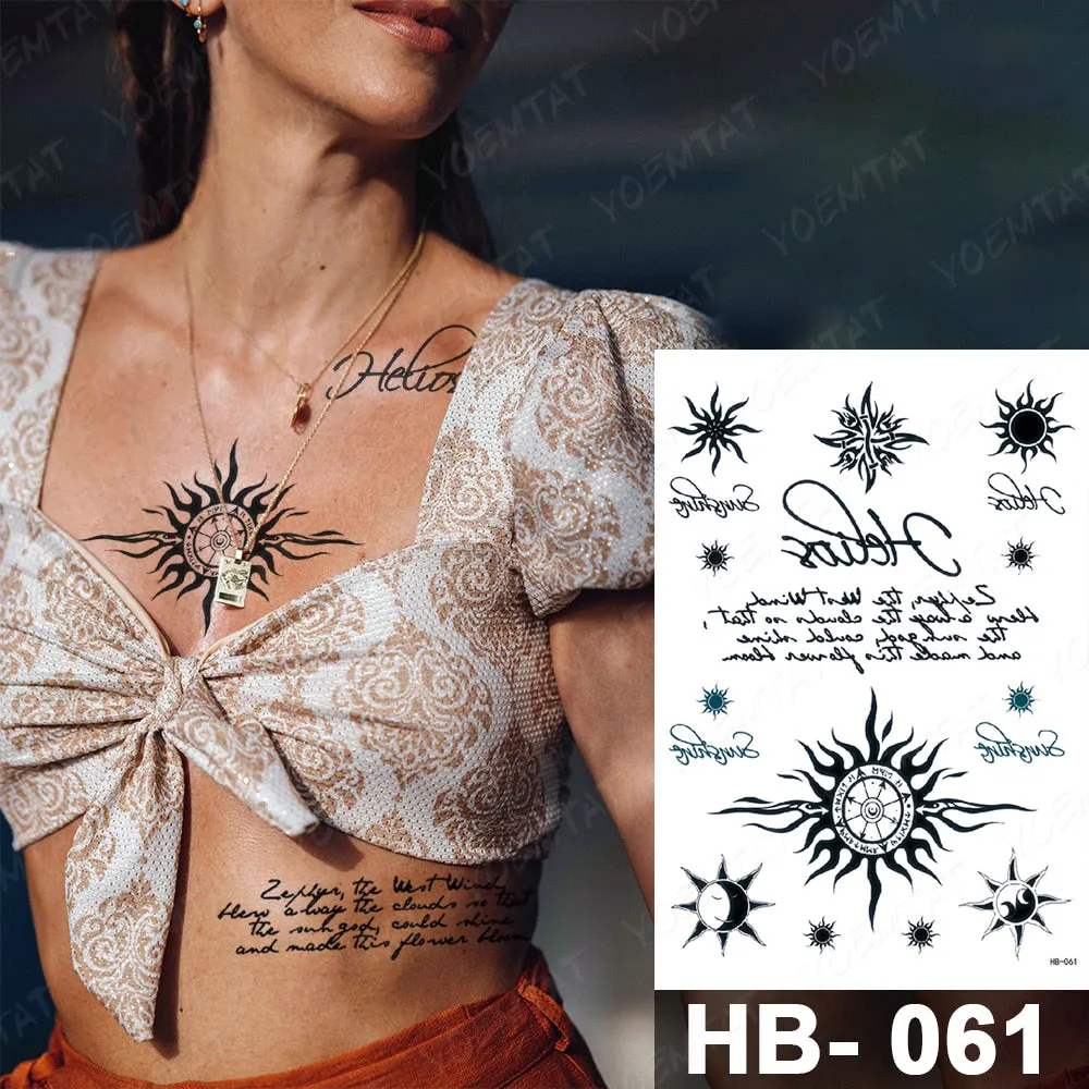 Arabic Language Waterproof Temporary Tattoo Sticker Black Love Text Word Letter Body Art Arm Couple Fake Tatoo For Women Men