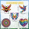 5Pcs DIY Diamond Painting Wind Chimes Crystal Window Suncatcher Craft Set Birthday Gifts Home Garden Decor
