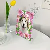Special Shape Pink Lily Table Top Diamond Painting Frame Kits for Families