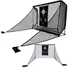[US Local Warehouse] Golf Hitting Practice Net with 2 Side Barriers & Storage Bag 10x7ft Golf Hitting Aid Net Personal Driving Range for Backyard Driving Chipping Training Swing