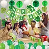 Birthday Decorations, Happy Birthday Banner with Birthday Balloons, Honeycomb Balls, Hanging Swirls, Circle Dots Garland, Happy Birthday Party Decorations for Women Men Boys Girls (Green)