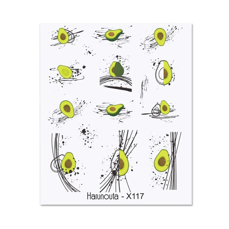Harunouta Cool Geometry Pattern Water Decals Stickers Christmas Snowflakes Slider For Nails Valentine's Day Nail Art Decoration