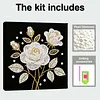 (25x25cm)DIY Pearl Painting Flower Framed Handmade Pearl Material Art Kit Living Room Decor
