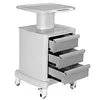 [US Local Warehouse] Medical Cart with 3 Drawers & 4 Wheels & 1 Top Tray Rolling Cart 66 LBS Load Salon Trolley for Hospital Office Bedroom Clinic